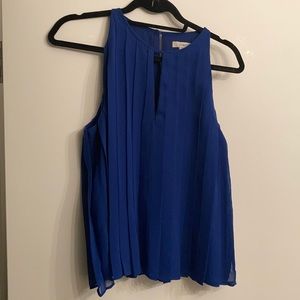 Royal Blue Pleated J Crew Sleeveless Blouse